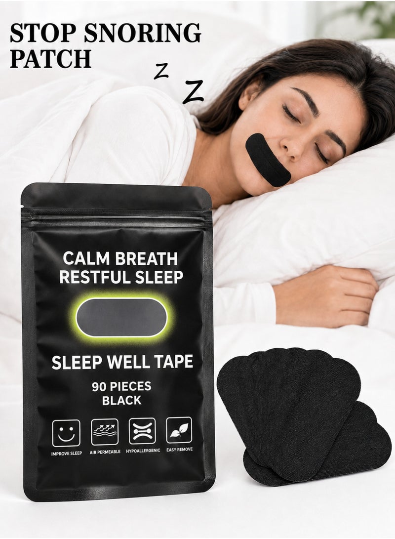 Sisily 90PCS Mouth Tape for Sleeping, Hypoallergenic Breathable Sleep Strips with Gentle Adhesive, Latex-Free Mouth Closure Patches for Nasal Breathing Support, Easy Removal, Home and Travel - Image 1