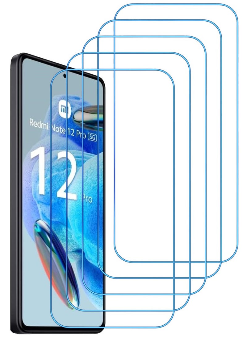 ACLIX 5 Pieces Antistatic ESD Dustproof Premium Quality High Definition Clear Tempered Glass Screen Protector Designed For Xiaomi Redmi Note 12  Pro - Image 1