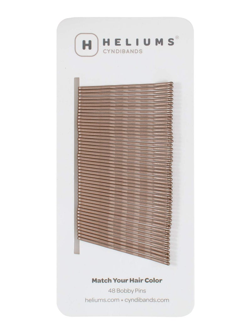 Heliums Bobby Pins  Light Brown  2 Inch Wavy Hair Pins Color Matched for Light Brown and Dark Blonde Hair 48 Count
