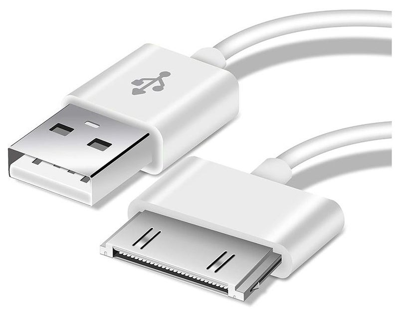 كابل بيانات USB للمزامنة والشحن لأجهزة iPhone 4/4s، وiPhone 3G/3GS، وiPad 1/2/3، وiPod، وكابل شاحن 30 دبوس - 1 متر - Image 1