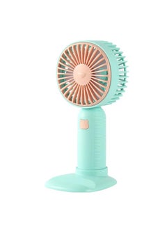 Thoraya Portable Handheld Fan with Stand Base 400mAh USB Rechargeable Quiet Stable Small Desk Fan for Home Study Travel Green  - Image 1