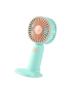 Thoraya Portable Handheld Fan with Stand Base 400mAh USB Rechargeable Quiet Stable Small Desk Fan for Home Study Travel Green  - Image 4