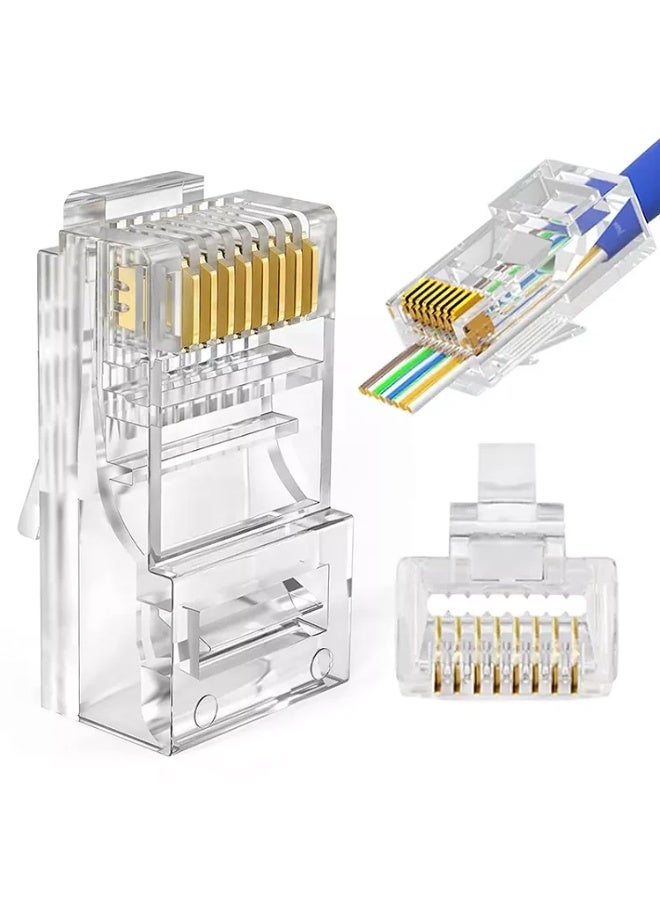 100PCS RJ45 Ethernet Connectors – LAN Cable Network Plugs - Image 1