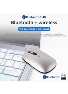 Generic Direct Sale Wireless Mouse Bluetooth Dual-mode Mute Office For Mobile Phone Computer Can Be Customized-Specifications:Grey  - Image 4