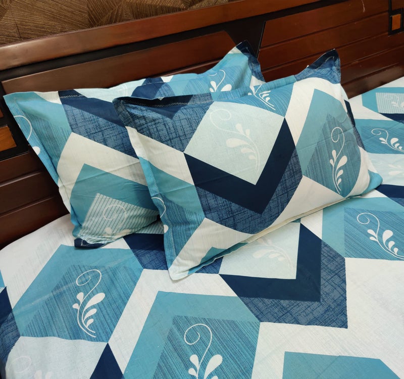 zebaya Home Pure Cotton 200TC Printed Bedsheet for Double Bed. (Size 90X100 Inch) with 2 Pillow Cover (Multicolor A) - Image 3