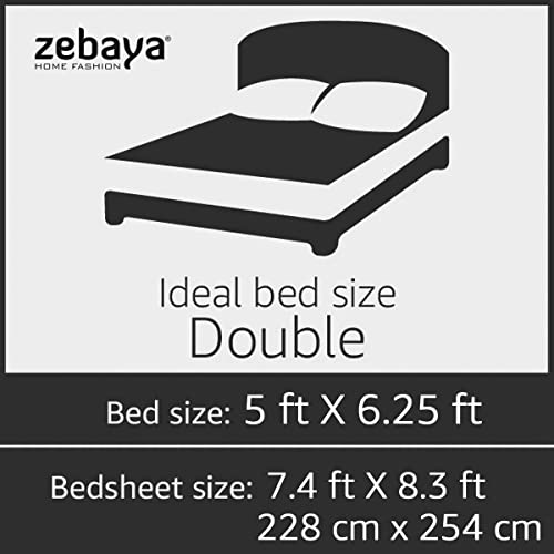 zebaya Home Pure Cotton 200TC Printed Bedsheet for Double Bed. (Size 90X100 Inch) with 2 Pillow Cover (Multicolor A) - Image 5