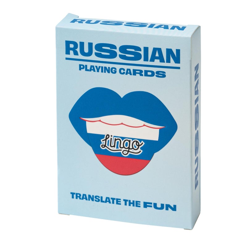 LINGO Russian Lingo Playing Cards | Travel Flashcards | Learn Russian Vocabulary in A Fun & Easy Way | 52 Essential Translations - Image 1