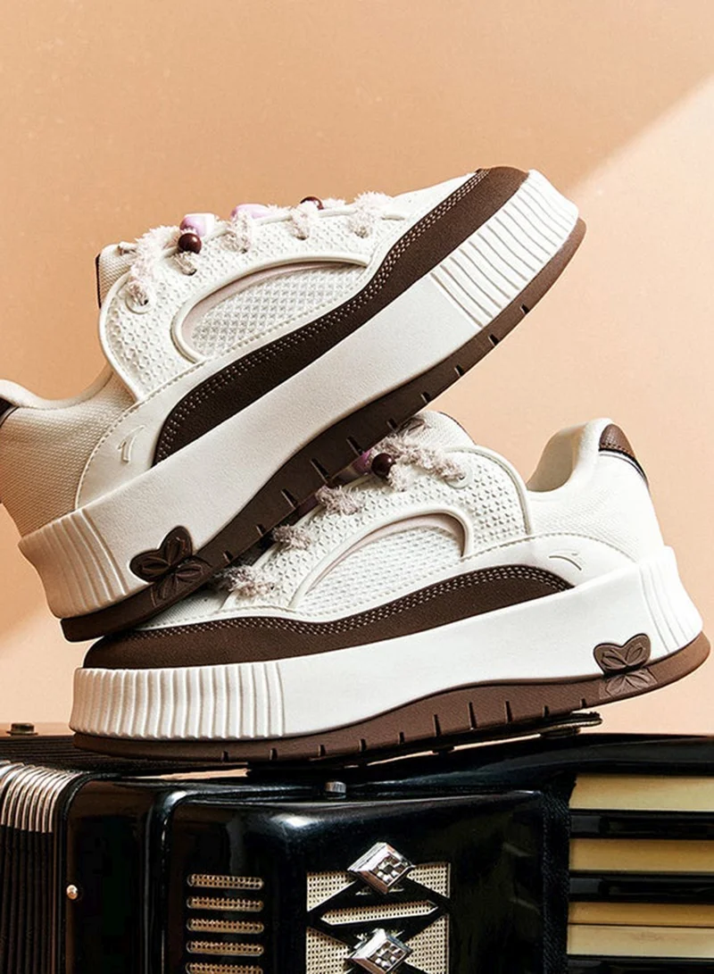 ANTA Beige/Brown Mousse Platform Sneakers - Soft as Mousse · Light as Air for Women | Best Price UAE