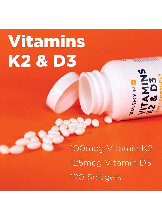 TransformHQ فيتامين K2 (MK7) (100 ميكروغرام) + فيتامين D3 (5000 وحدة دولية) 120 كبسولة لينة - خالية من الغلوتين وغير معدلة وراثيًا - Image 5