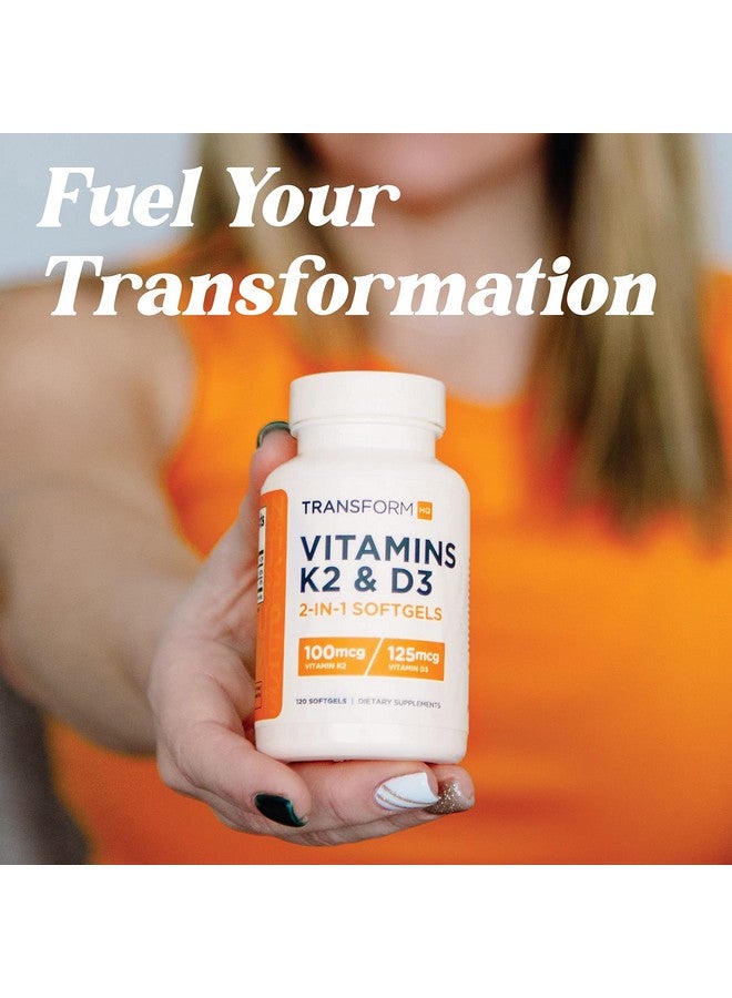 TransformHQ فيتامين K2 (MK7) (100 ميكروغرام) + فيتامين D3 (5000 وحدة دولية) 120 كبسولة لينة - خالية من الغلوتين وغير معدلة وراثيًا - Image 4