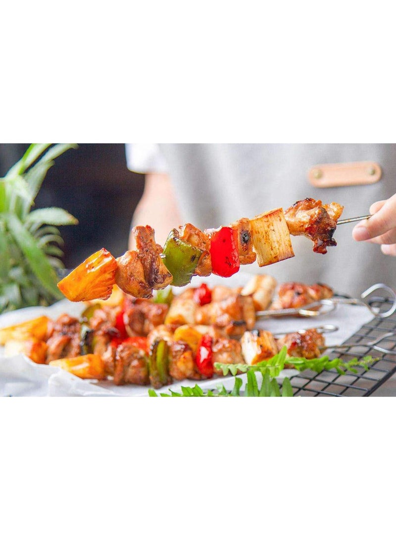12 Pcs 8 Inch Reusable Stainless Steel Barbecue Skewers, Metal Shish Kebab Kabob Sticks, Multi-Purpose Roast Goose Needle BBQ Skewers for Outdoor Grilling Kitchen Cooking - Image 5