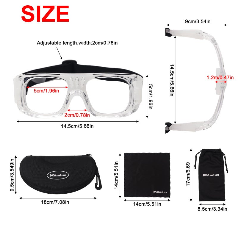 Andux Basketball Soccer Football Sports Protective Eyewear Goggles Eye Safety Glasses LQYJ-01 (White) - Image 2