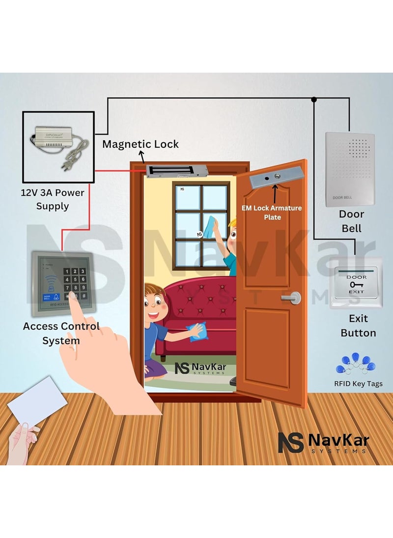 NAVKAR SYSTEMS NAVKAR SYSTEMS Card Access Control Electromagnetic Lock 600lbs with WiFi Circuit  - Image 4