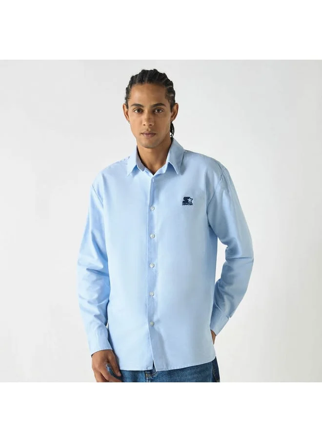 STARTER Starter Regular Fit Solid Shirt with Long Sleeves and Button Placket