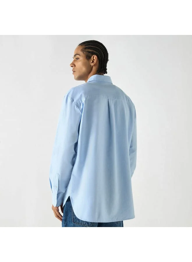 STARTER Starter Regular Fit Solid Shirt with Long Sleeves and Button Placket