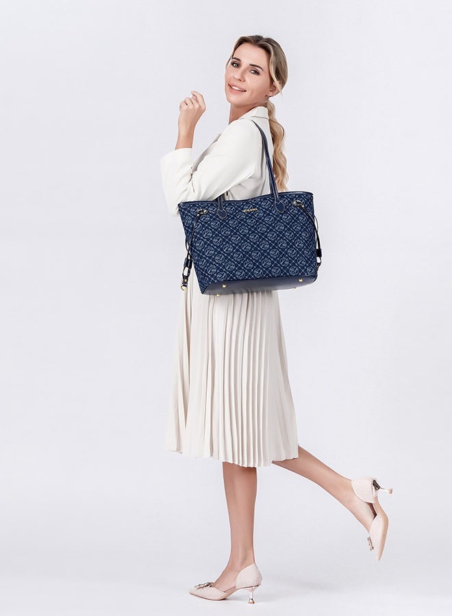 بليه روان شنطة توت نسائية كبيرة السعة شنطة يد وكتف أنيقة من جلد صناعي فاخر بتصميم عصري مثالية للعمل والسفر والتسوق اليومي - Image 2