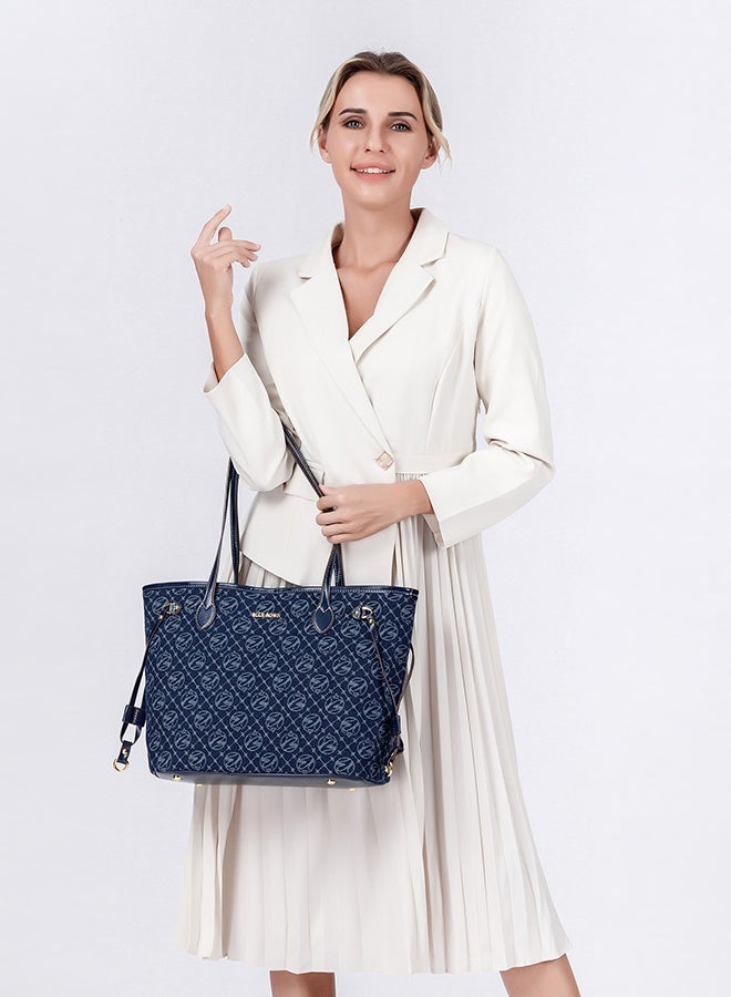 بليه روان شنطة توت نسائية كبيرة السعة شنطة يد وكتف أنيقة من جلد صناعي فاخر بتصميم عصري مثالية للعمل والسفر والتسوق اليومي - Image 3