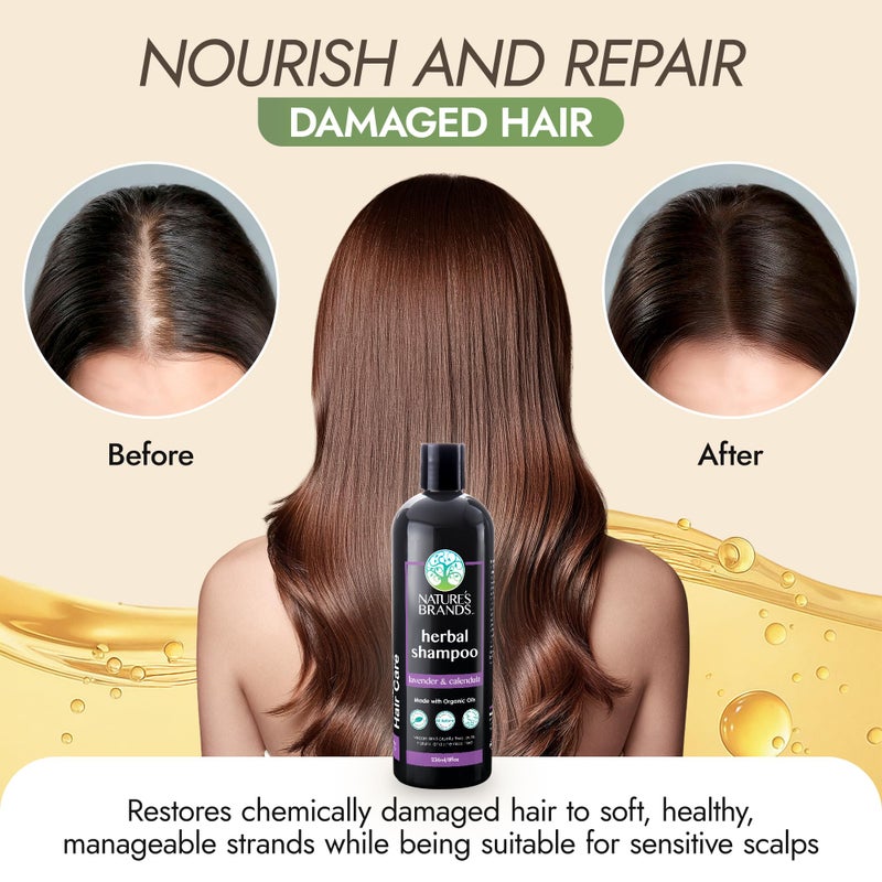 Nature's Brands - Herbal Choice Mari Natural Shampoo for Dry Hair (8 Fl Oz) - Organic Olive Oil & Rosemary Extract to Moisturizes, Strengthens Damaged Hair - Vegan, Cruelty-Free - Lavender & Calendula - Image 5