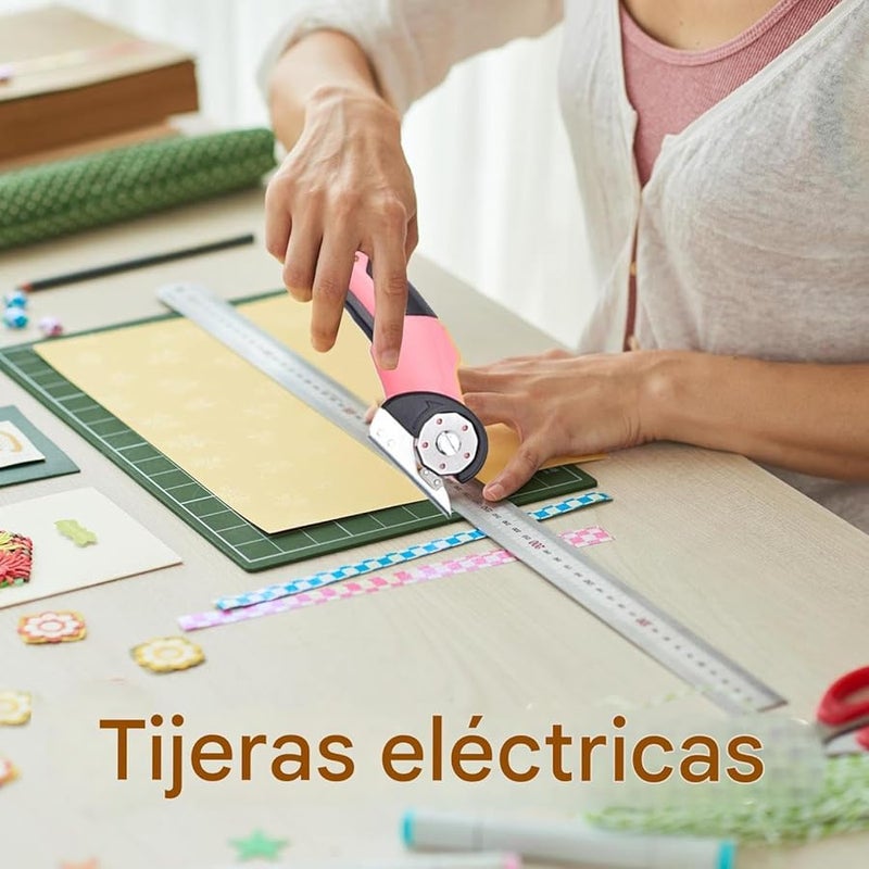 قاطع الكرتون ذو الرأس المستدير لبطارية الليثيوم مع قفل أمان وضوء LED لأعمال النجارة الصناعية والقماش والسجاد - Image 3