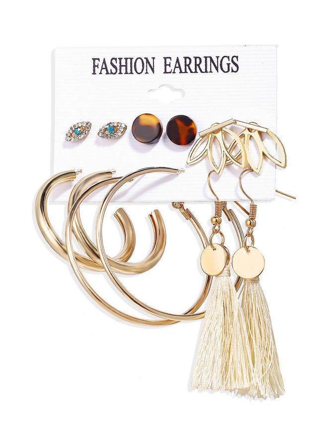 NIBEMINENT Pair Of 6 Ear Studs And Tassel Earrings Set  - Image 1