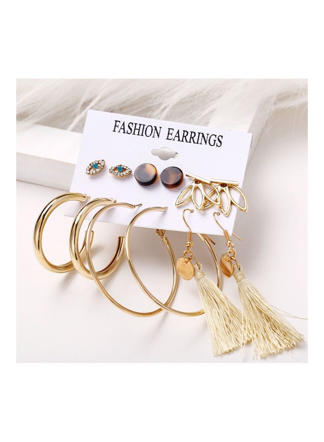 NIBEMINENT Pair Of 6 Ear Studs And Tassel Earrings Set  - Image 2