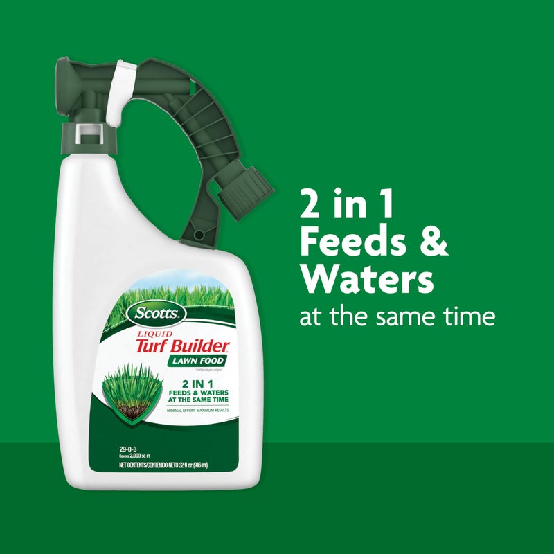 Scotts Liquid Turf Builder 2 Step Lawn-Care with Plus 2 Weed Control and Food, Liquid-Weed and Feed and Fertilizer, 32 oz. - Image 3
