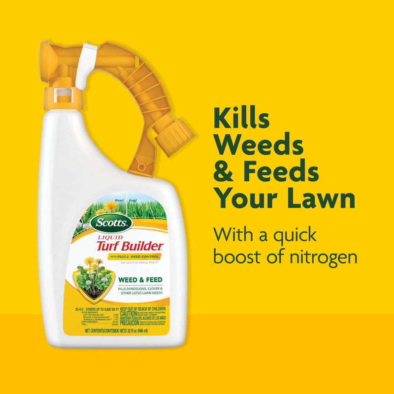 Scotts Liquid Turf Builder 2 Step Lawn-Care with Plus 2 Weed Control and Food, Liquid-Weed and Feed and Fertilizer, 32 oz. - Image 4