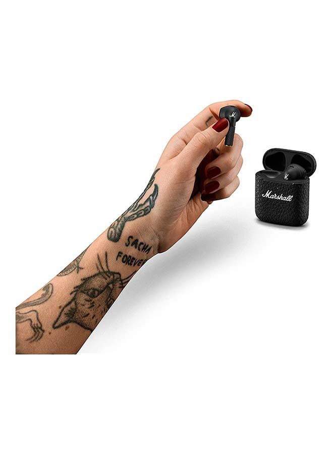 مارشال سماعات أذن Minor III True لاسلكية تعمل بالبلوتوث ومقاومة للماء لمدة 25 ساعة من وقت التشغيل لون أسود. - Image 3