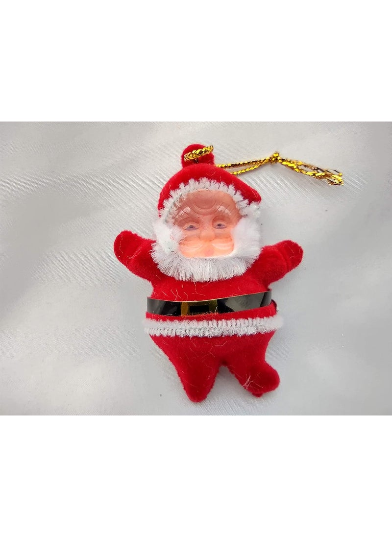 DEV POOJA STORE DEV POOJA STORE Hanging Santa Oranaments for Christmas Tree Decoration in Home 6 Piece Red Color  - Image 3