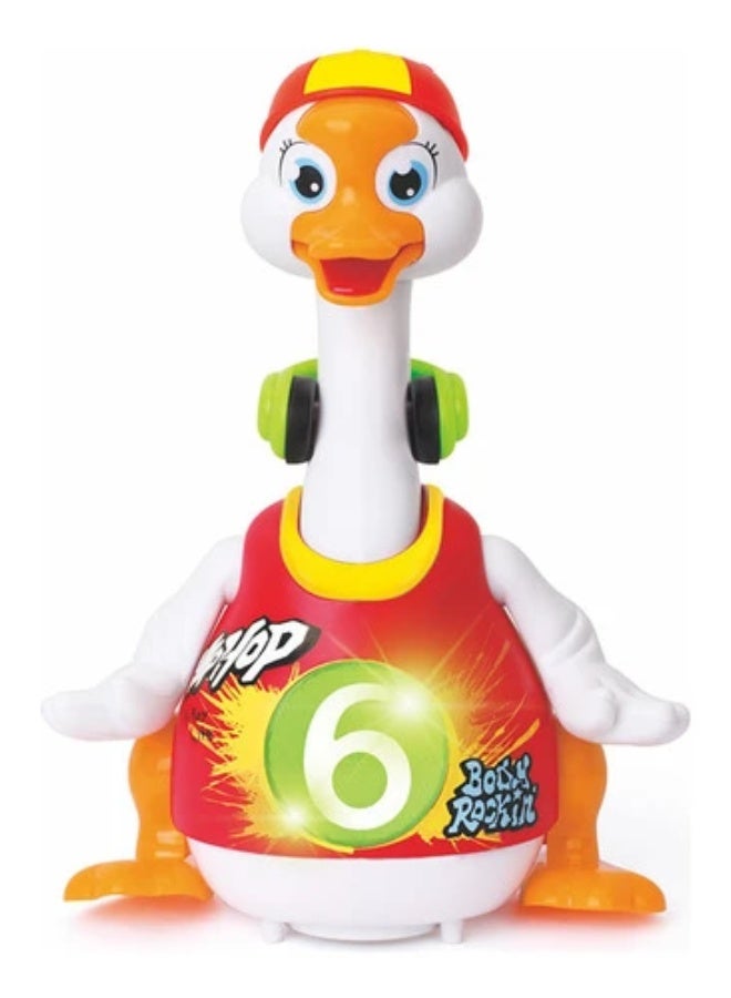 Hola Dancing Baby Waddling Goose - Interactive Hip-Hop Swing Goose with Lights, Music, and Dance Moves, Encourages Crawling, Motor Skills, and Cognitive Development for Toddlers (Red) 18M+ - Image 1