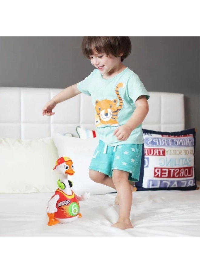 Hola Dancing Baby Waddling Goose - Interactive Hip-Hop Swing Goose with Lights, Music, and Dance Moves, Encourages Crawling, Motor Skills, and Cognitive Development for Toddlers (Red) 18M+ - Image 3