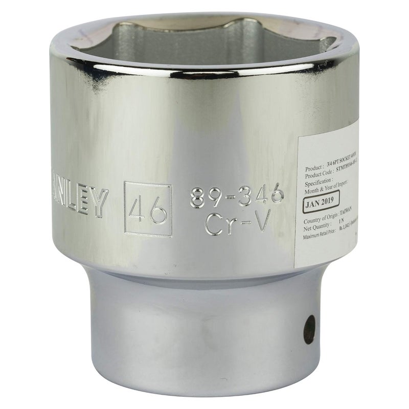 Stanley Stanley Chrome Vanadium Steel Stmt893468B 6 Point 34 46Mm Standard Socket Silver  - Image 2