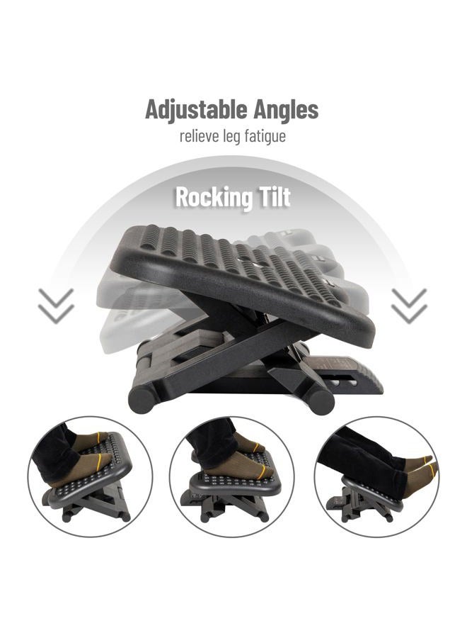 Mind Reader Foot Rest, Under Desk at Work, Ergonomic, Height Adjustable, Office, Plastic, 17" L x 13" W x 6.25" H, Set of 2, Black - Image 4