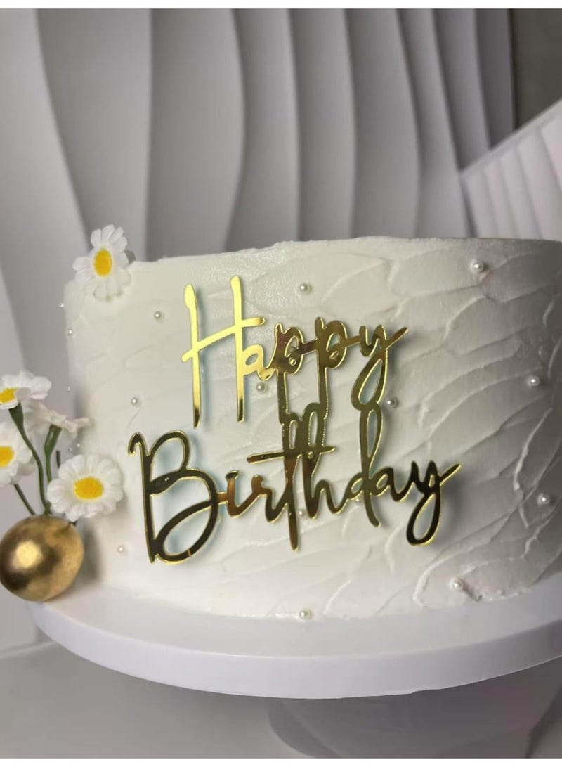 ‏ زينة كعكة عيد ميلاد سعيد 1PCS، زينة كعكة أكريليك، أدوات تزيين الكيك لأدوات الكعكة لحلوى حفلات عيد الميلاد ‏ - Image 2