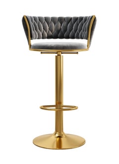 Bar Stools 360° Swivel Chair with Backrest, Modern Adjustable Counter Height Barstools, Premium Velvet Upholstered Bar Stool for Kitchen Pub, Café, Counter, Bar, Restaurant