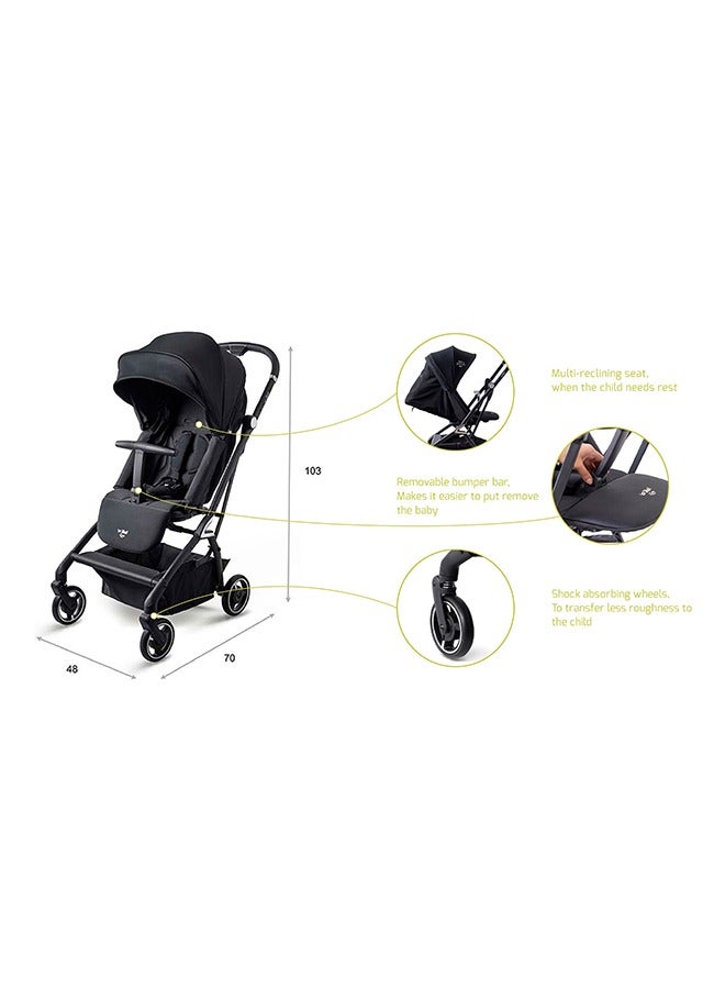 جيكل 360 Life Compact Cabin Friendly Stroller with Reversible Seat - Black - Image 4