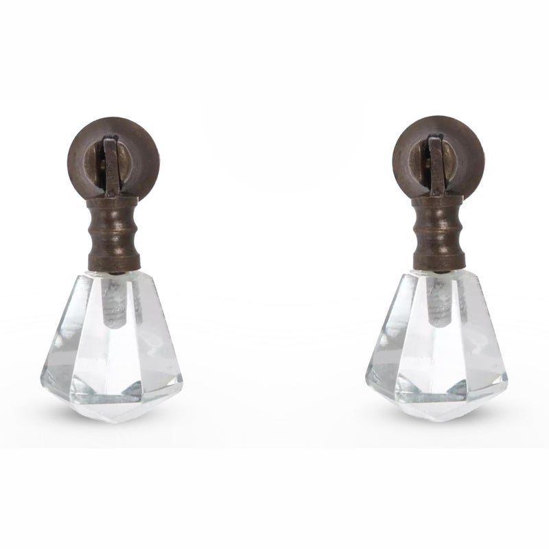 Hobby Lobby Antique Bronze Glass Teardrop Knob Premium Decorative Knobs for Cabinets and Drawers Novelty Furniture Knobs and Pulls for DIY Hardware Crafts Vanity Dresser Hardware for Home Decor Set of 2 - Image 2
