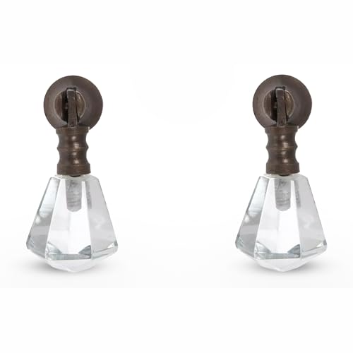 Hobby Lobby Antique Bronze Glass Teardrop Knob Premium Decorative Knobs for Cabinets and Drawers Novelty Furniture Knobs and Pulls for DIY Hardware Crafts Vanity Dresser Hardware for Home Decor Set of 2 - Image 1