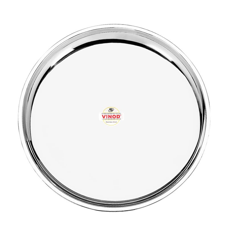 Vinod Stainless Steel China Dish Serving Salad/Snack Plate, (Diameter 25 cm, Smokey Grey, Medium, Set of 4 Pieces, VINODCHINADISH254) - Image 5