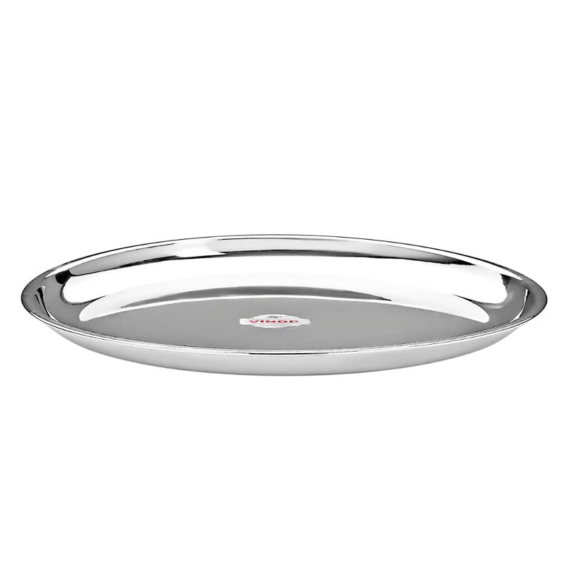 Vinod Stainless Steel China Dish Serving Salad/Snack Plate, (Diameter 25 cm, Smokey Grey, Medium, Set of 4 Pieces, VINODCHINADISH254) - Image 4