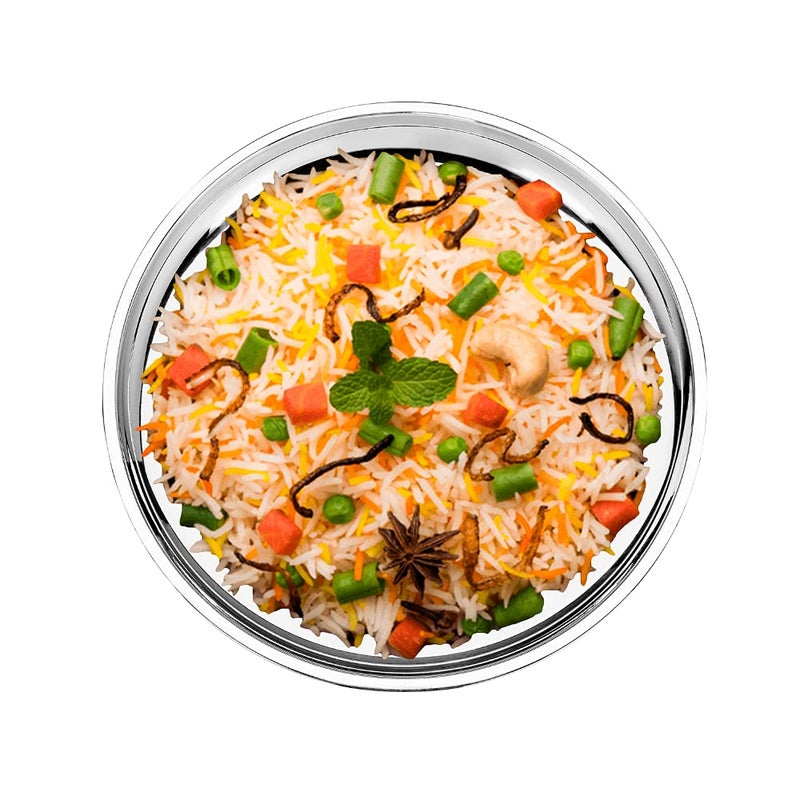 Vinod Stainless Steel China Dish Serving Salad/Snack Plate, (Diameter 25 cm, Smokey Grey, Medium, Set of 4 Pieces, VINODCHINADISH254) - Image 2