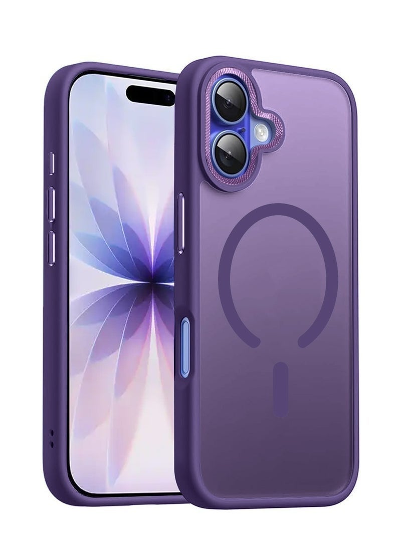 NEW iPhone 17 5G 2025 Hard Silicone Hybrid Translucent Slim Stylish Magnetic MagSafe Case Cover (MCMPMN) – Eggplant Purple
