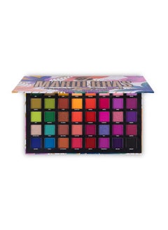 W7 Mardi Gras Pressed Pigment Palette - 40 High Impact Party Colors - Flawless Long-Lasting Bold Makeup  - Image 1