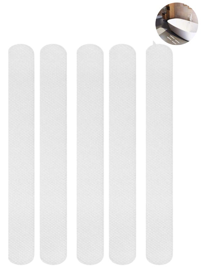 Anti Slip Shower Floor Stickers PEVA Bathtub Safety Strips – Strong Adhesive Non Skid Bath Treads for Tub & Tiles – Waterproof Bathroom Grip Appliques for Secure Footing (5 Pieces Pack) - Image 1