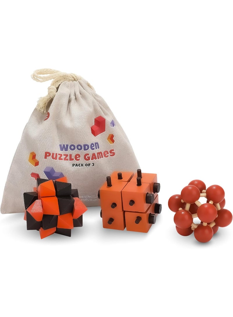 SHARP 3 عبوات من ألعاب الألغاز الخشبية - ألغاز ثلاثية الأبعاد للمراهقين والبالغين - ألعاب ألغاز خشبية لهدايا حفلات العائلة - ألعاب للأطفال - Image 2
