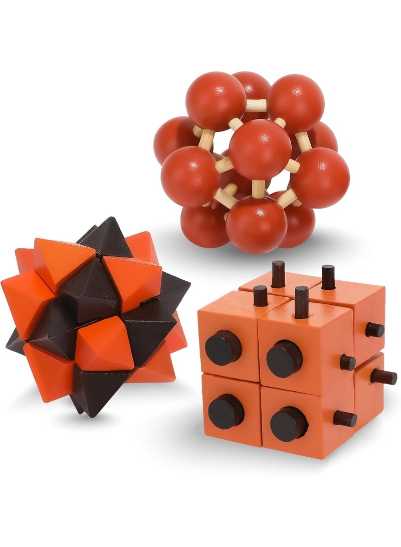SHARP 3 عبوات من ألعاب الألغاز الخشبية - ألغاز ثلاثية الأبعاد للمراهقين والبالغين - ألعاب ألغاز خشبية لهدايا حفلات العائلة - ألعاب للأطفال - Image 1