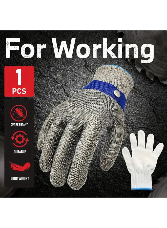 XL Stainless Steel Mesh Cut Resistant Glove Level 9 Durable Rustproof for Kitchen BBQ Camping - Image 4