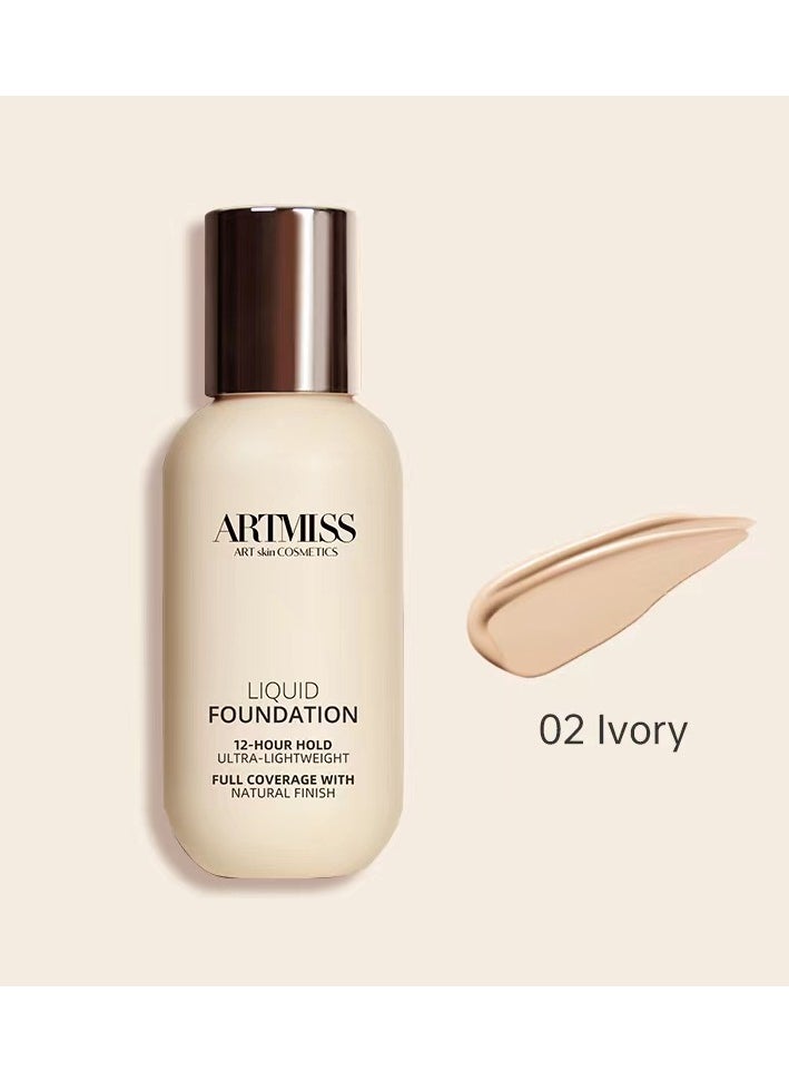 ARTMISS Long Lasting Ultra-lightweight Liquid Foundation 02（Comes with brush）  - Image 2