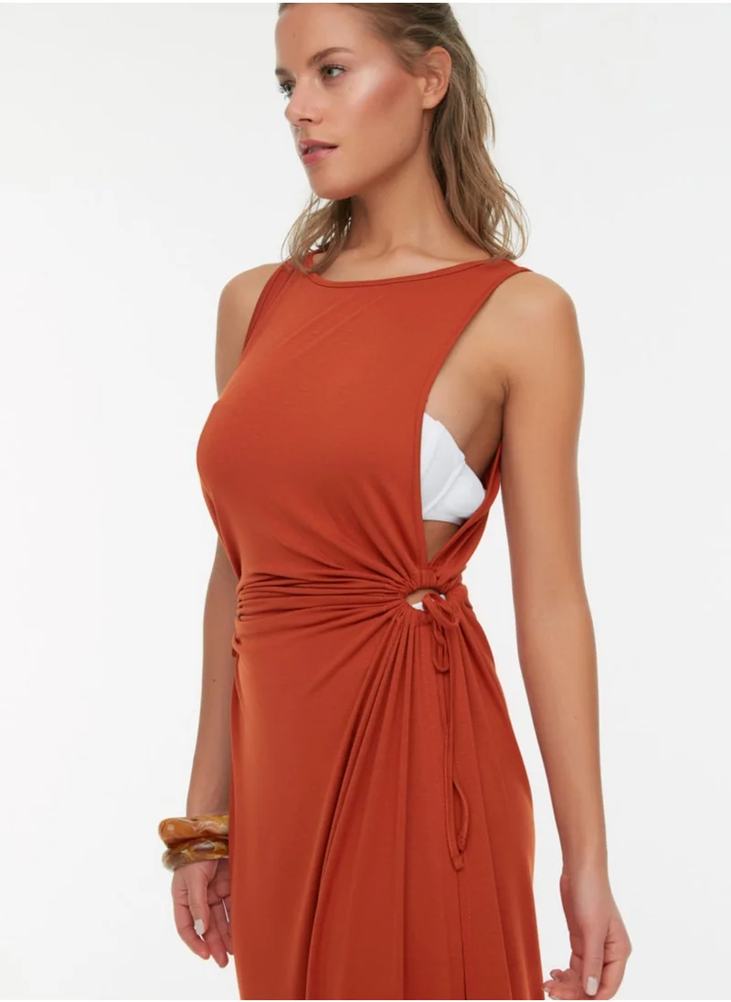 trendyol Side Slit Knitted Dress