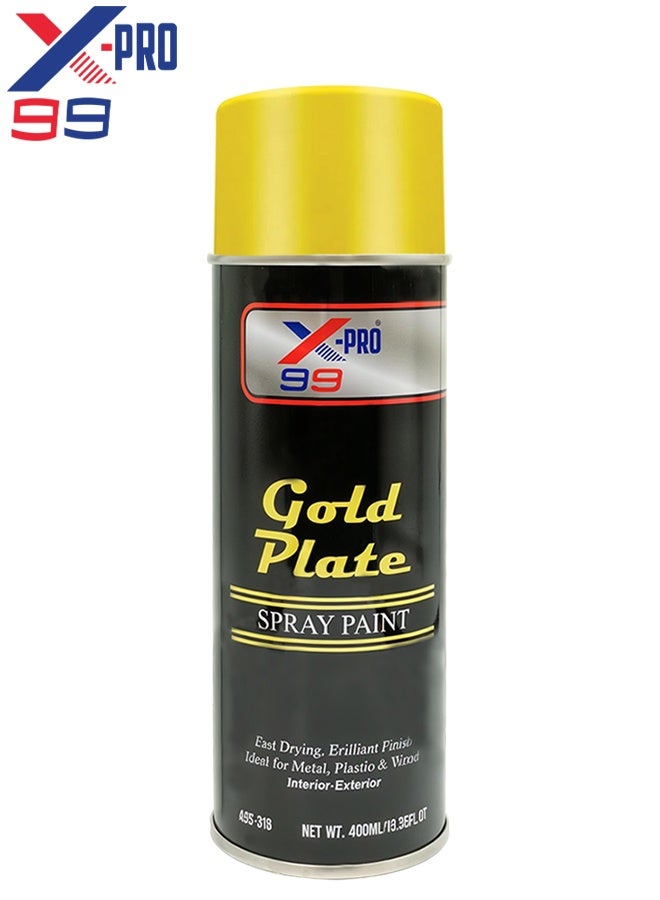 Xpro Gold Plate Spray Paint 400ml – Quick Dry, Smooth Finish, High Coverage, Non-Bleeding Formula, Water and Scratch Resistant, Suitable for Metal Plastic Wood, Automotive Touch-Up, Furniture Coloring, Decorative Projects, Easy DIY Use - Image 2